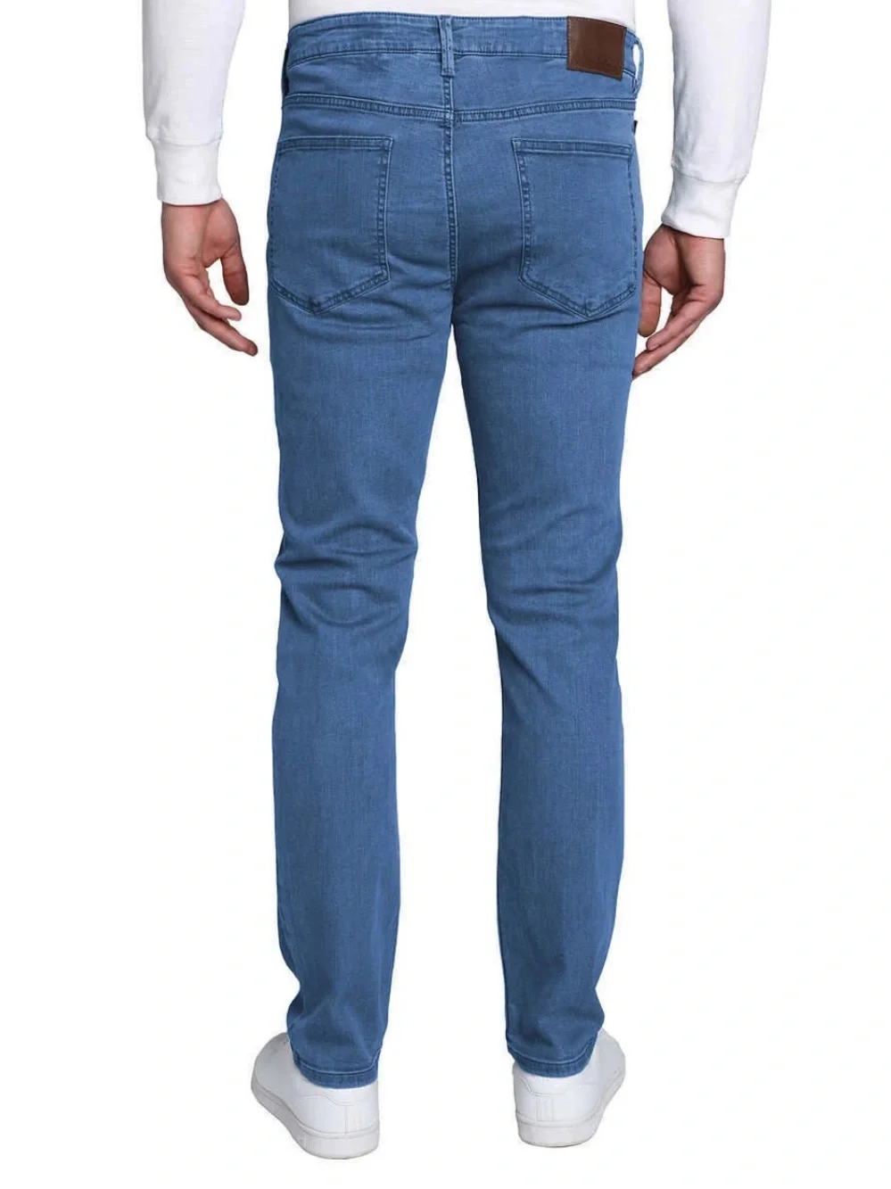 Jachs New York Men's Lyocell-Blend Medium Blue Straight Stretch Jeans Size 36/30